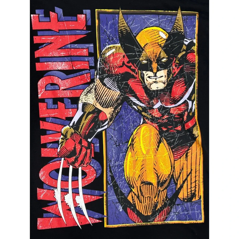 Marvel Wolverine Graphic T-Shirt Mens Large Black Logan X-Men Comics Tee